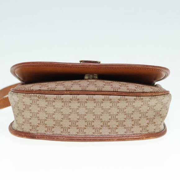 CELINE Macadam Canvas Shoulder Bag Beige Gold - Picture 9 of 13